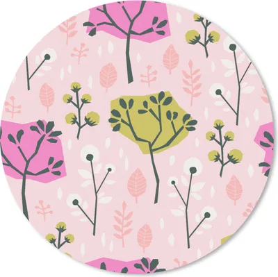 Produktbild von MuchoWow® Mauspad Mousepad Rosa - Bäume - Blätter - Design 40x40 cm - Mousepads - Maus Mat - Pad - Mausunterlage - Schreibtisch Accessoires