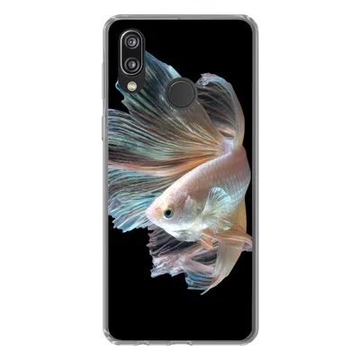 Produktbild von MuchoWow® Handyhülle Schutzhülle Hülle für Huawei P20 Lite (2020) Fisch - Schwanz - Schwarz Silikon Softcase Handy Hülle - Kartenhalter