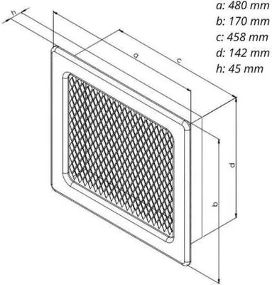 Produktbild von Verschließbarer Kaminrost mit Rahmen und Gitter LKM, 170 x 490 mm, weiß lackiert 0719