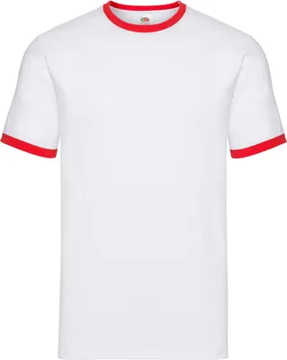 Immagine prodotto di Maglietta da uomo Fruit of the Loom 61-168-0 | Ringer - Colore: Bianco/Navy - Taglia: 3XL