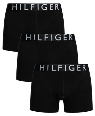 Obrázok produktu pre Pánske boxerky Tommy Hilfiger, balenie 3 kusov, čierna farba, s logom. (Čierna/Čierna)