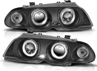 Produktbild von LED Angel Eyes Scheinwerfer passend für BMW 3er E46 98-01 schwarz Set