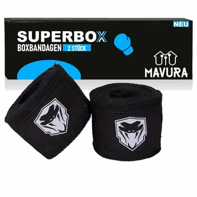 Image de SUPERBOX Bandages de boxe Bandages de main Boxe MMA Kickboxing Muay Thai Wraps Lot de 2
