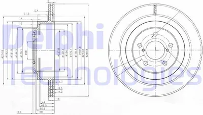 Produktbild von 2x DELPHI Bremsscheibe BG3931 für SUBARU IMPREZA Stufenheck (GD) 67 4mm 290mm