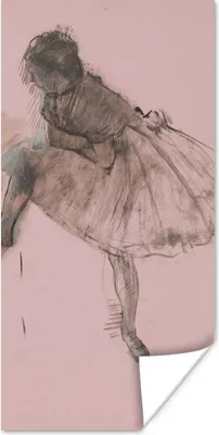 Produktbild von MuchoWow® Poster Studie einer Balletttänzerin - Gemälde von Edgar Degas 40x80 cm - Dekoration