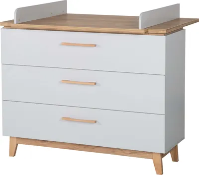 Produktbild von roba breite Wickelkommode mit Wickelansatz 'Caro', Soft-Close, 3 Schubladen, Wickelhöhe 94 cm