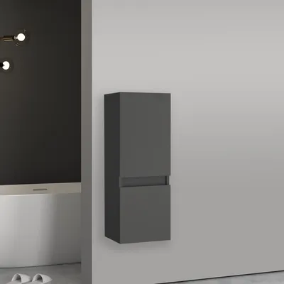 Produktbild von Midischrank Hängeschrank Soft-Close Badschrank Badezimmer Schrank Anthrazit Matt 83 cm
