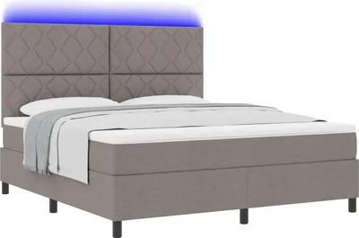 Immagine prodotto di Letto a molle con materasso Taupe 180 x 200 cm in tessuto