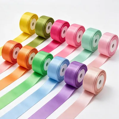 Produktbild von Ein Set mit 12 Farben Satinschnur für Bastelarbeiten