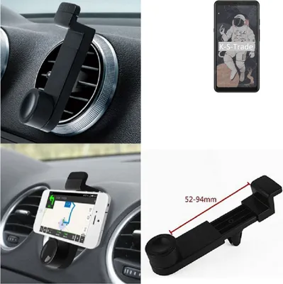 Produktbild von K-S-Trade Lüftungshalterung kompatibel mit HiSense A5C KFZ-Halterung Autohalterung Handy-halterung Lüftungsgitter Lüftungsschlitze Schwarz