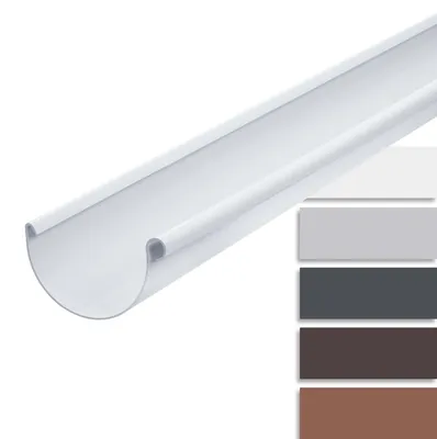 Produktbild von INEFA Dachrinne Kunststoff, halbrund, 200cm NW150 / 150mm, Weiß, Regenrinnen PVC, Steckmontage,  Germany für Gartenhaus, Carport, Terrasse & Pavillion Dachentwässerung