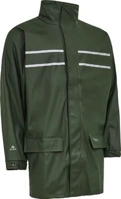 Produktbild von ELKA Uni D-Lux PolyurethanRegenjacke Extra Lang mit Reflestreifen Olive S