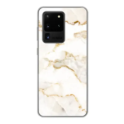 Produktbild von MuchoWow® Handyhülle Schutzhülle Hülle für Samsung Galaxy S20 Ultra Marmor - Limette - Gold - Luxus - Marmoroptik - Weiß Silikon Softcase Handy Hülle - Karteninhaber