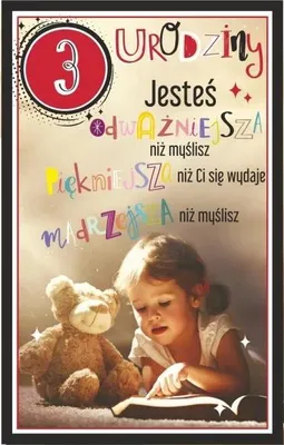 Immagine prodotto di Biglietto di auguri per il terzo compleanno di una bambina - AbCard