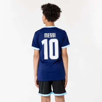 Obrázek produktu pro Dres Messi Argentinië Venku Dětský - Fotbalový dres + Šortky - Tmavě modrá - Oficiální AFA Fanmerchandise - Velikost 116 až 164