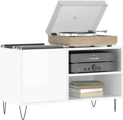 Produktbild von "im Sonderangebot" Plattenschrank - CLORIS - CD-Ständer - Medienregal - Hochglanz-Weiß 85x38x48 cm Holzwerkstoff - DEMöbel6041343