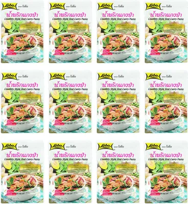 Produktbild von Lobo Country Style Rote Curry Paste 12x50g