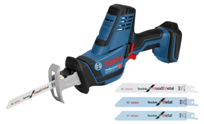 Obrázek produktu pro Bosch GSA 18 V-LI C Professional, Tubusová rukojeť, Černá, Modrá, 3050 spm, 20 cm, 10 cm, 82 dB