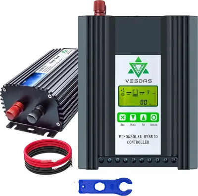 Productafbeelding van Hybride controller, dubbele uitgangskanalen, MPPT-technologie, windvermogen 400W, zonne-energie 500W, 30A, 12V