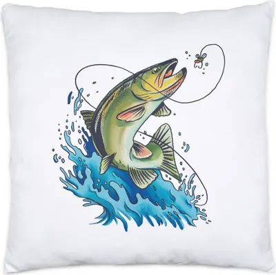 Produktbild von Fisch An Der Angel Kissen Inkl Füllung Angler Angeln Fische Angelzubehör Geschenkidee