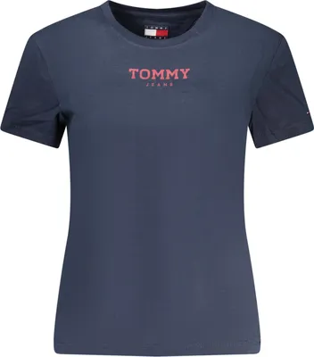 Produktbild von Damen Kurzarm T-Shirt Blau mit Druck & Stickerei aus Baumwolle