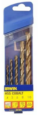 Kobaltbohrer-Set IRWIN 5-teilig 4.0, 5.0, 6.0, 8.0, 10.0 mm