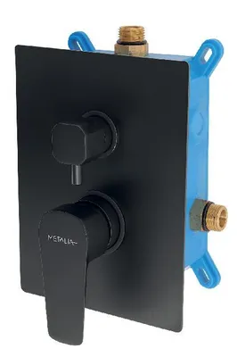Obrázek produktu pro Novaservis Metalia 58 - Baterie pod omítku, pro 2 spotřebiče, s tělesem, černá BOX58051R,5