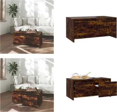 Produktbild von vidaXL Couchtisch Räuchereiche 90x50x41,5 cm Holzwerkstoff - Couchtisch - Couchtische - Sofatisch - Wohnzimmertisch