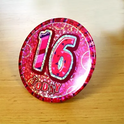 Produktbild von 16. Geburtstag | Button / Anstecker pink