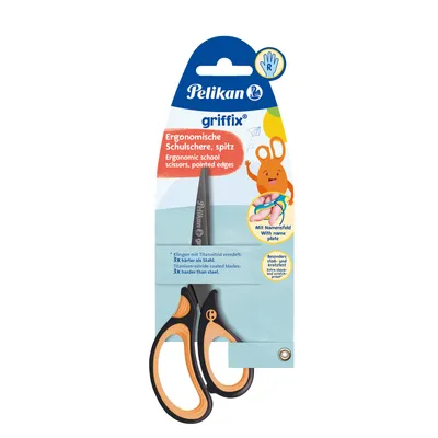 Zdjęcie produktu dla Pelikan 819060 Pelikan Papierschere griffix® schwarz-orange 14,0 cm