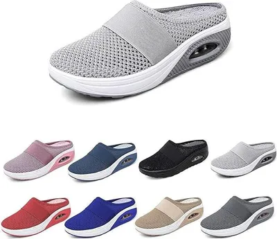 Produktbild von Damen Orthopädische Sneaker mit Luftpolster: Bequeme, Atmungsaktive Mesh-Freizeitschuhe, Leichte Gehschuhe für Diabetiker, Sandalen und Turnschuhe mit Fußbett