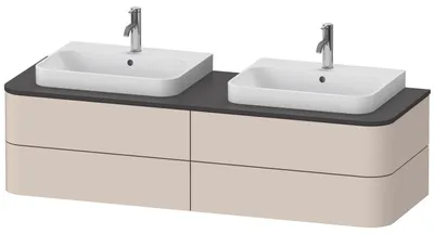 Produktbild von Waschtischunterbau HAPPY D.2 PLUS 1600x550mm 4 Schubk ta s-matt o ES taupe supermatt ohne Einrichtungssystem