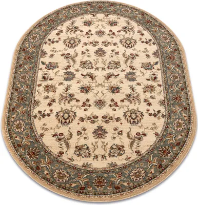 Immagine prodotto di Tappeto di lana POLONIA ovale MADRAS fiori gelsomino 2 verde verde 200x300 cm