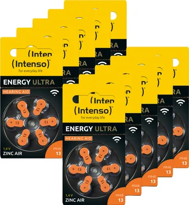 Produktbild von Intenso Hörgeräte-Batterie „Energy Ultra“ – A13 / PR48, 1,45 Volt (60er Pack)