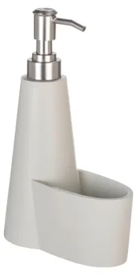 Produktbild von SCHÖNER WOHNEN-Kollektion Seifenspender Mod. SIMRA Spülmittelspender für Küche mit Schwammablage beige creme aus Polyresin 0,3 l 14,5 x 22,5 x 8 cm Kunststoff
