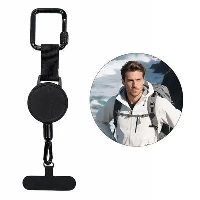 Produktbild von Ausziehbarer Anti-Diebstahl Handyhalter,Sicherheits-Handykette mit Karabinerhaken, Handyhalterung,Schwarz