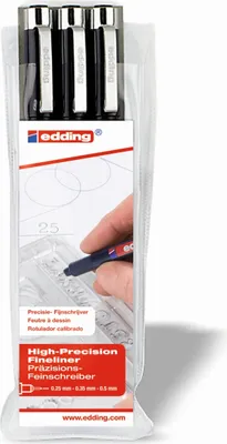 Produktbild von Faserzeichner edding 1800 schwarz Strichstärke sortiert Packung mit 25 Stück