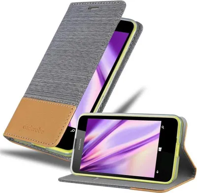 Produktbild von Cadorabo Hülle für Nokia Lumia 630 / 635 Schutzhülle in Grau Handy Hülle Etui Book Case Cover