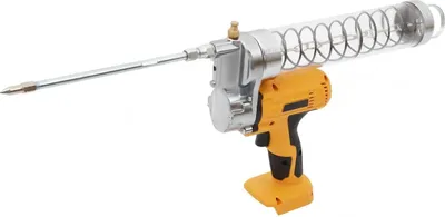 Zdjęcie produktu dla Pompa smarownicza – elektryczna, zasilana akumulatorowo – ciśnienie 8000 PSI – wydajność 60 l/min – pojemność 900 cm³ – wąż 10000 PSI – Li‑Ion 21/24 V (bez akumulatora) – żółta