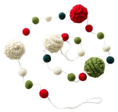 Image de Guirlande en feutre de laine douce, longueur 160 cm, idéale pour la décoration festive
