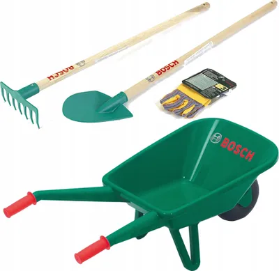 Produktbild von Kinder Gartengeräte-Set 4-tlg. Holz Garten Set Outdoor Spielzeug Schubkarre