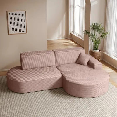 Produktbild von Kaiser Möbel Ecksofa Modena Pro mit Schlaffunktion und Bettkasten stoff Poso - ROSA RECHTS