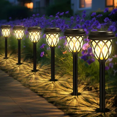 6er-Set Solar-Gartenleuchten mit Licht-Schatten-Effekt, IP44