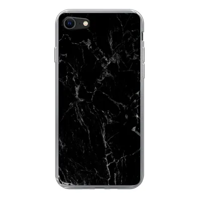 Produktbild von MuchoWow® Handyhülle Schutzhülle Hülle für iPhone 7 Marmor - Schwarz - Naturstein Silikon Softcase Handy Hülle - Kartenhalter