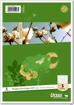 Produktbild von Ringbucheinlagen A5 70g/qm kariert VE=50 Blatt.