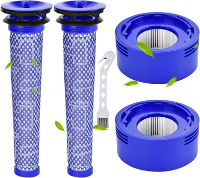 Produktbild von Passend für Dyson kabelloser Handstaubsauger V7 V8 Zubehör HEPA Heckfilter Hypa Filter (V8 Front Blau*2+V8 Heck*2+Vogelbürste*1)