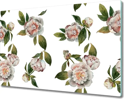 Produktbild von Herd-Abdeckplatte Glas Schneidebrett Ceranfeld-Abdeckung - 80x52 cm - Exotische Blätter