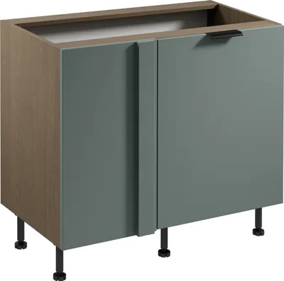 Produktbild von Eckunterschrank 100 cm Küchenschrank ohne Arbeitsplatte Küchenblock, Sorento D100N Grün/Eiche