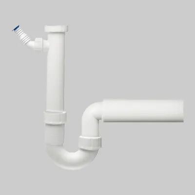 Produktbild von HAAS PP Spülensiphon 1 1/2,  mit 1 Kombi-Geräteanachluss DN 40, nach  DIN