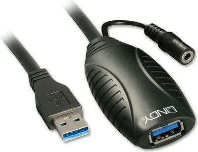 Produktbild von Lindy 43156, 10 m, USB A, USB A, USB 3.2 Gen 1 (3.1 Gen 1), 5 Gbit/s, Schwarz